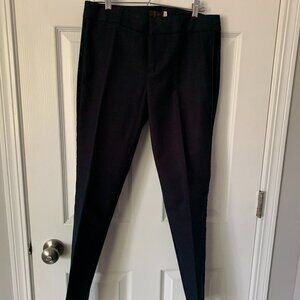 Navy Ponte Dress Pant with Velvet Detail
